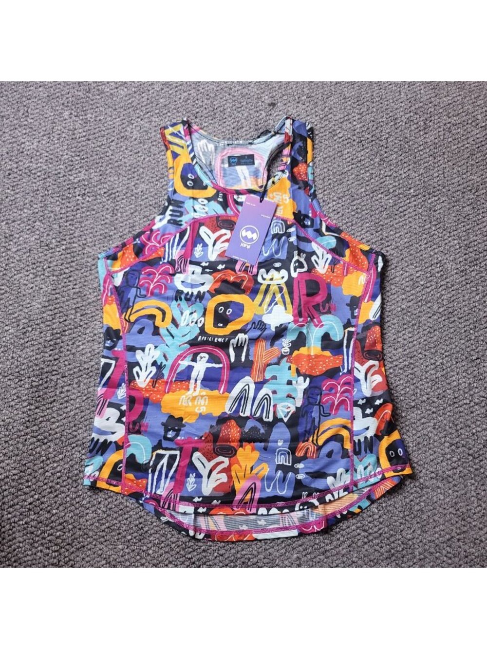 Janji Mt. Merapi Tank Top Womens S Small Artist Series Helio Tech Multicolor
